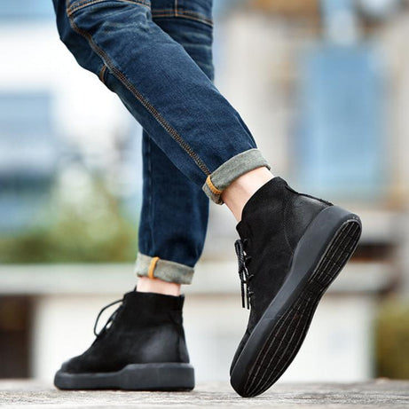 Men's Plush Leather Fashion Outdoor Boots