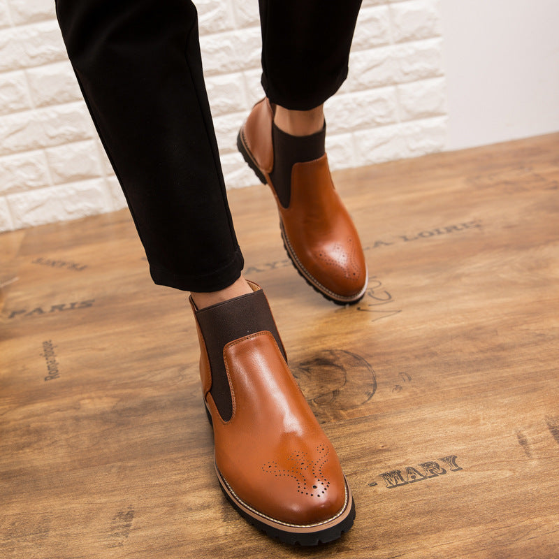Men's Leather British Style Chelsea Boots Shoes
