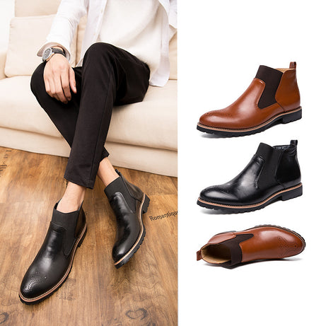 Men's Leather British Style Chelsea Boots Shoes