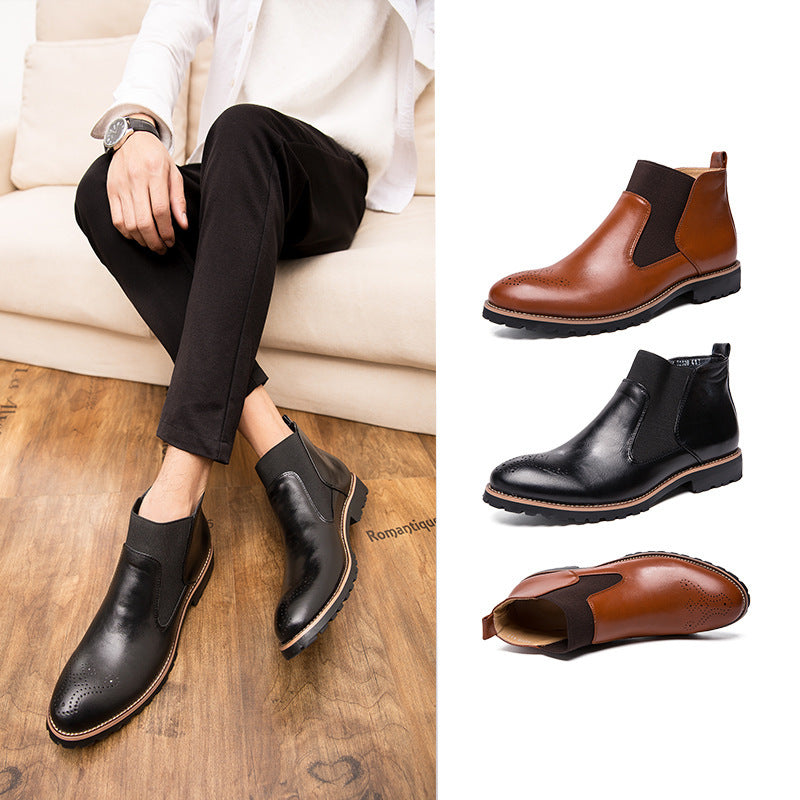 Men's Leather British Style Chelsea Boots Shoes