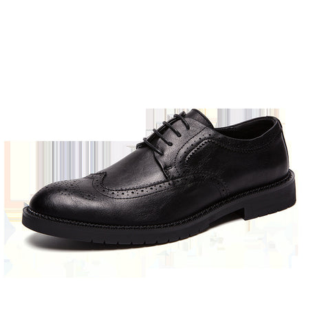 Men's Lace-up Brock Engraved Casual Leather Shoes