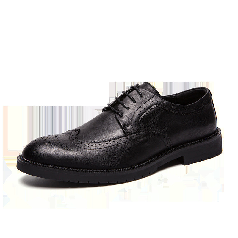 Men's Lace-up Brock Engraved Casual Leather Shoes