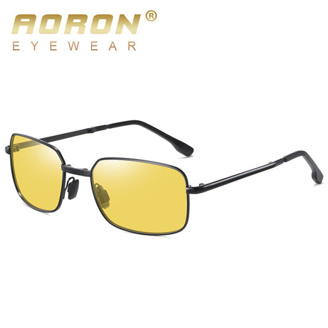 Men's Metal Color-changing Folding Sunglasses