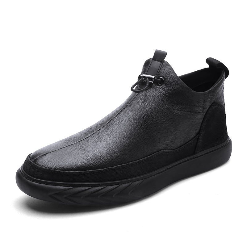Men's Black Leather Casual Shoes