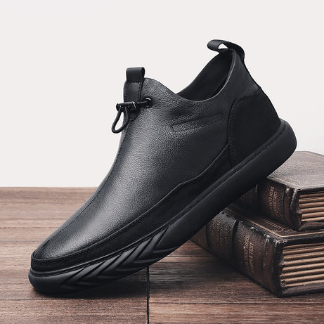 Men's Black Leather Casual Shoes