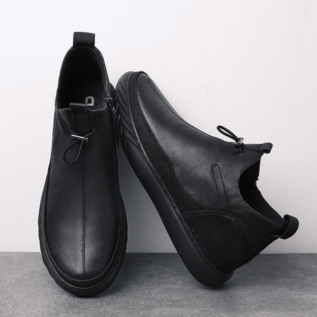 Men's Black Leather Casual Shoes