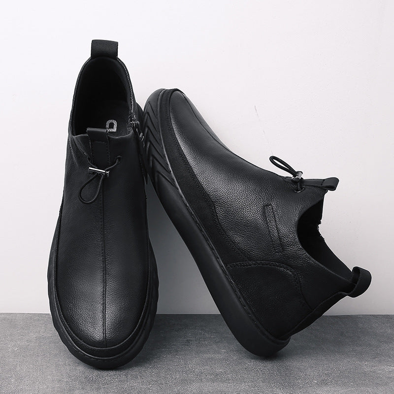 Men's Black Leather Casual Shoes