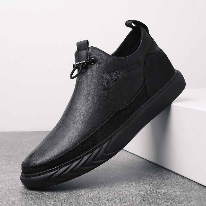 Men's Black Leather Casual Shoes