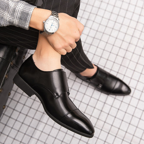 Men's British Style Leather Buckle Formal Shoes