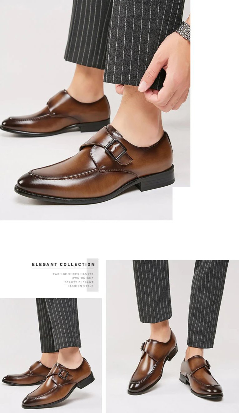 Men's Leather Buckle Style Formal Shoes