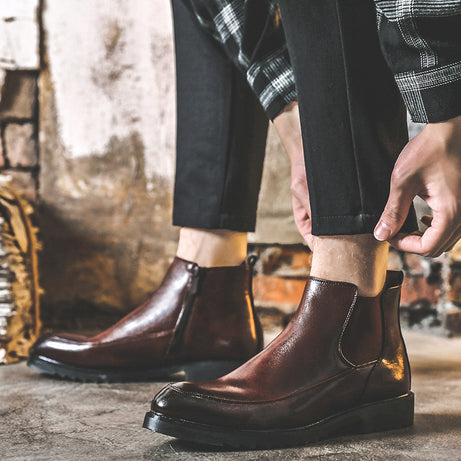 Men's Leather Chelsea Boots Casual Shoes