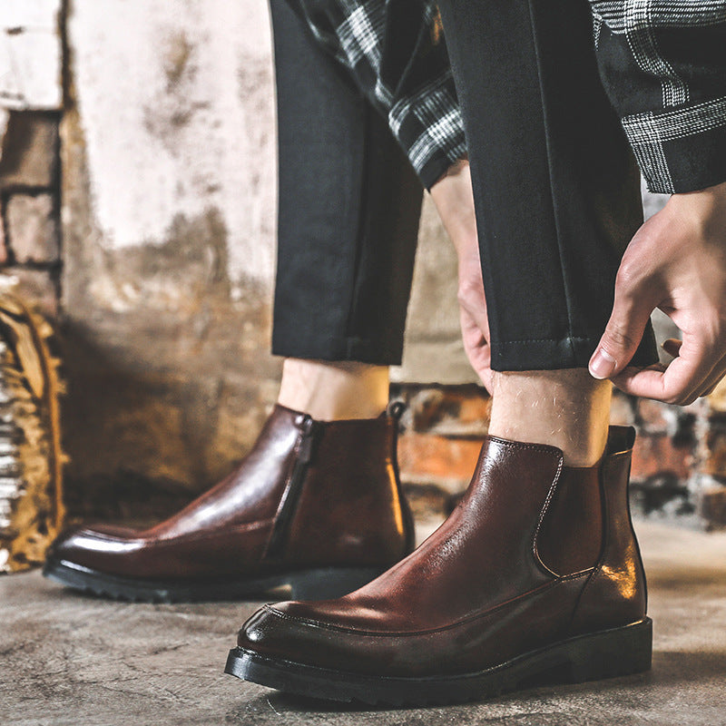 Men's Leather Chelsea Boots Casual Shoes