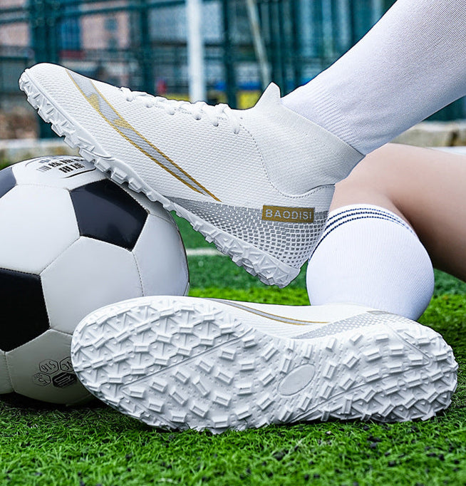 Men's Football High-Top Training Broken Nails Shoes