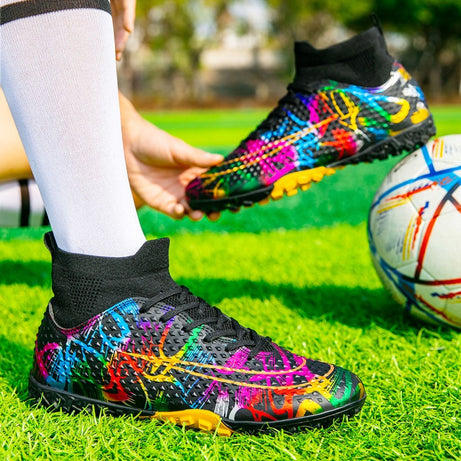 Men's High-Top Football Broken Nails Shoes