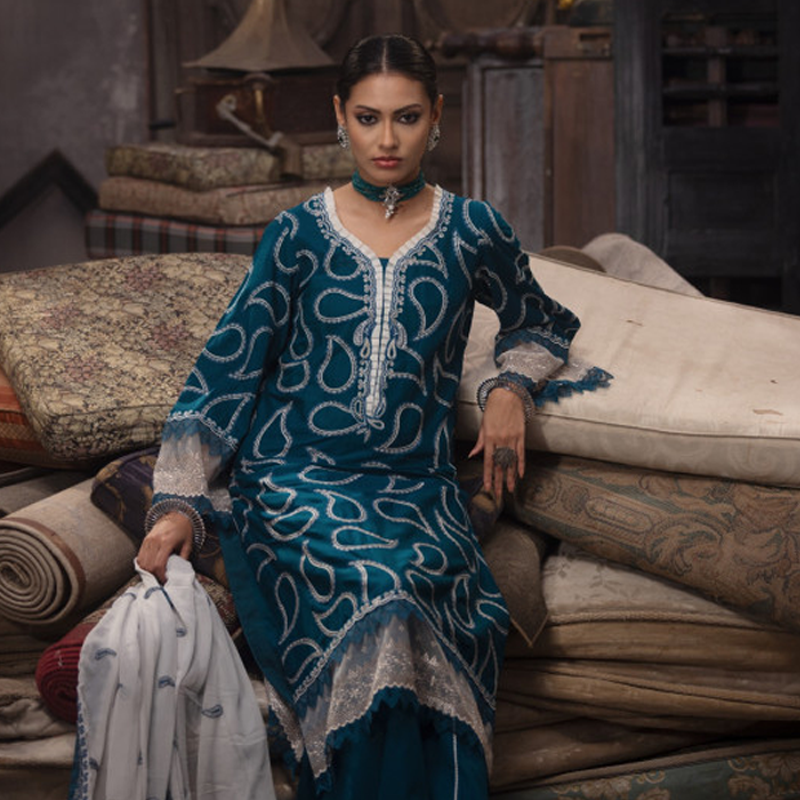 TriTex SHEHZADI Embroidered Lawn with Chiffon | SZ-2533