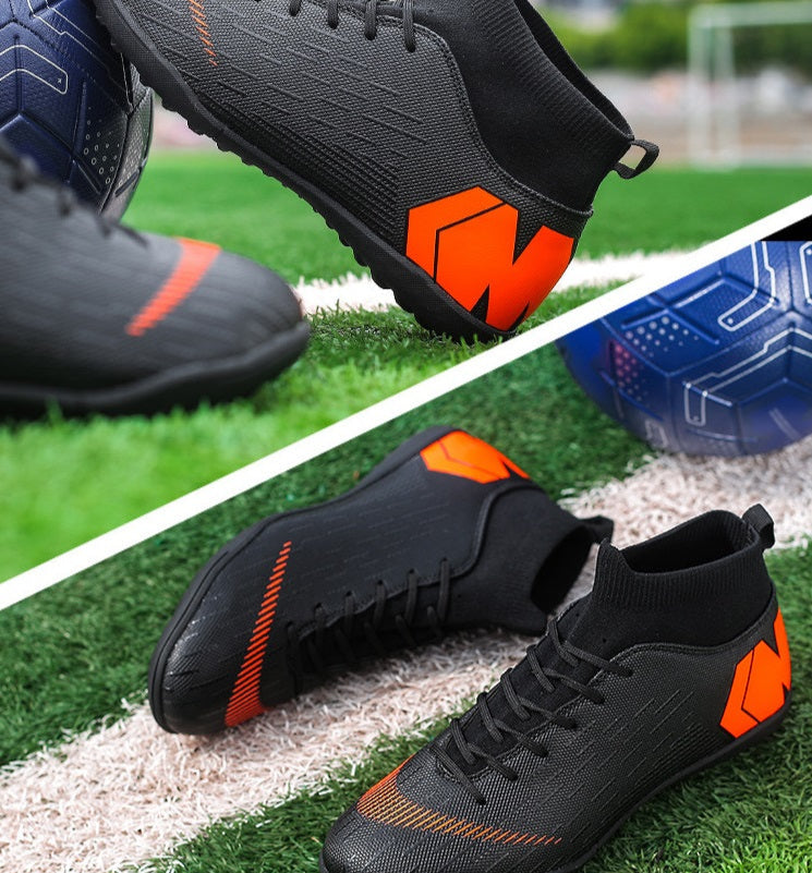 Men's Football High Top Training Broken Nails Shoes