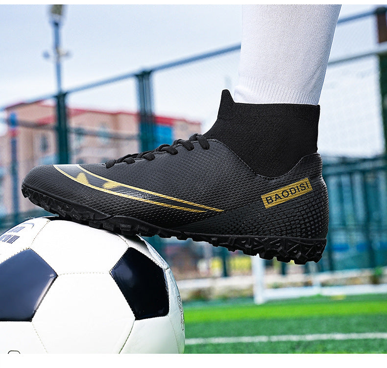 Men's Football High-Top Training Broken Nails Shoes
