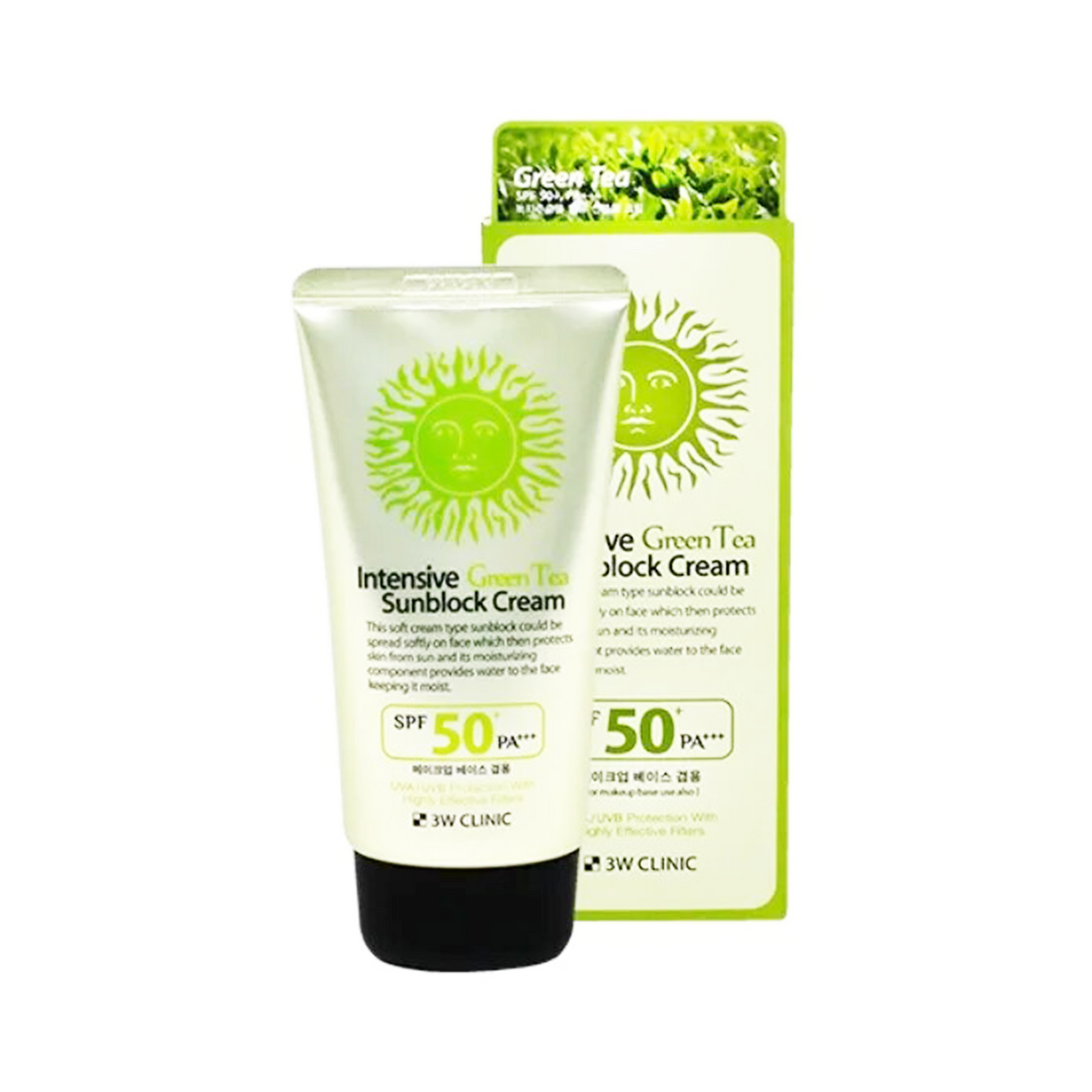 3W Clinic Intensive Green Tea Sunblock Cream SPF50+ 70ml