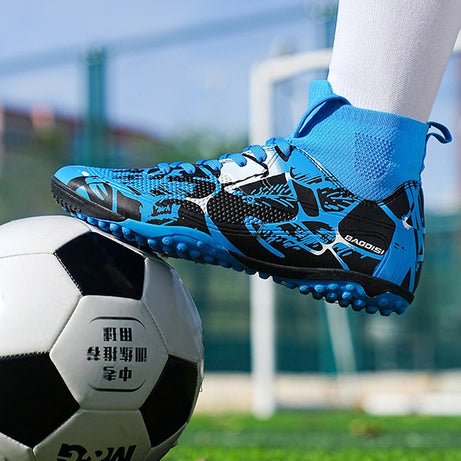 Men's Football High-Top Broken Nails Sports Shoes