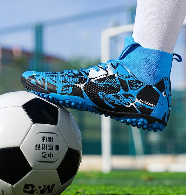 Men's Football High-Top Broken Nails Sports Shoes