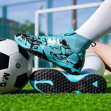 Men's Football High-Top Broken Nails Sports Shoes