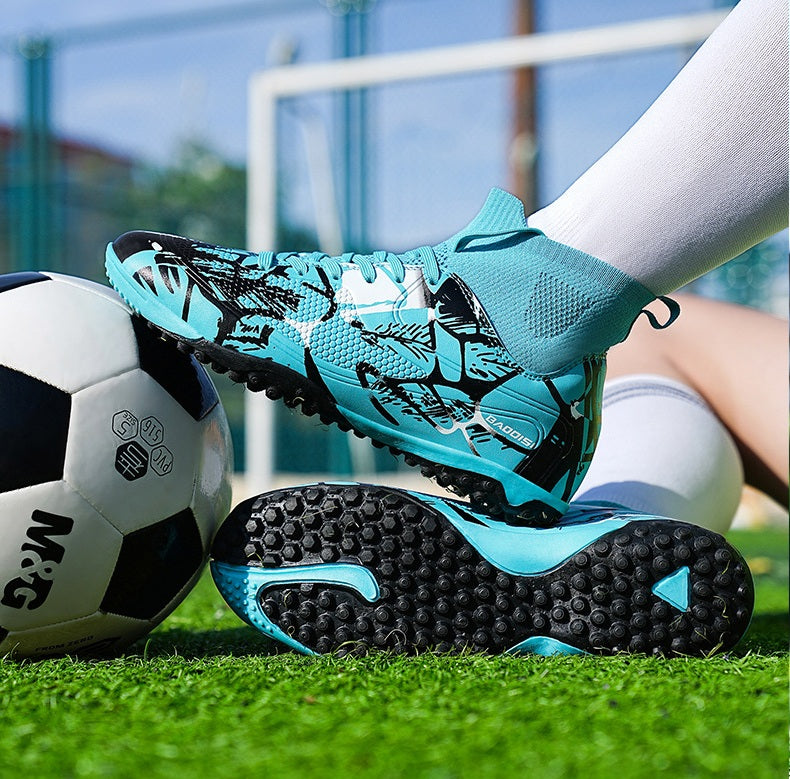Men's Football High-Top Broken Nails Sports Shoes