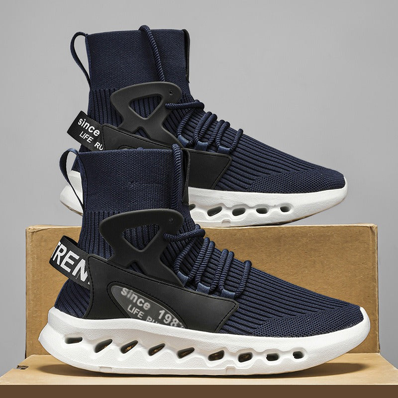 Men's Flying Woven High-Top Casual Shoes