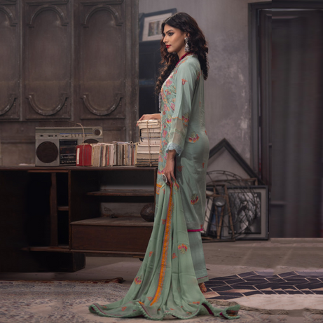 TriTex SHEHZADI Embroidered Lawn with Chiffon | SZ-2507