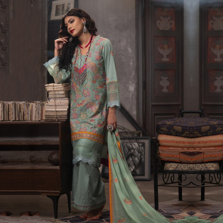 TriTex SHEHZADI Embroidered Lawn with Chiffon | SZ-2507