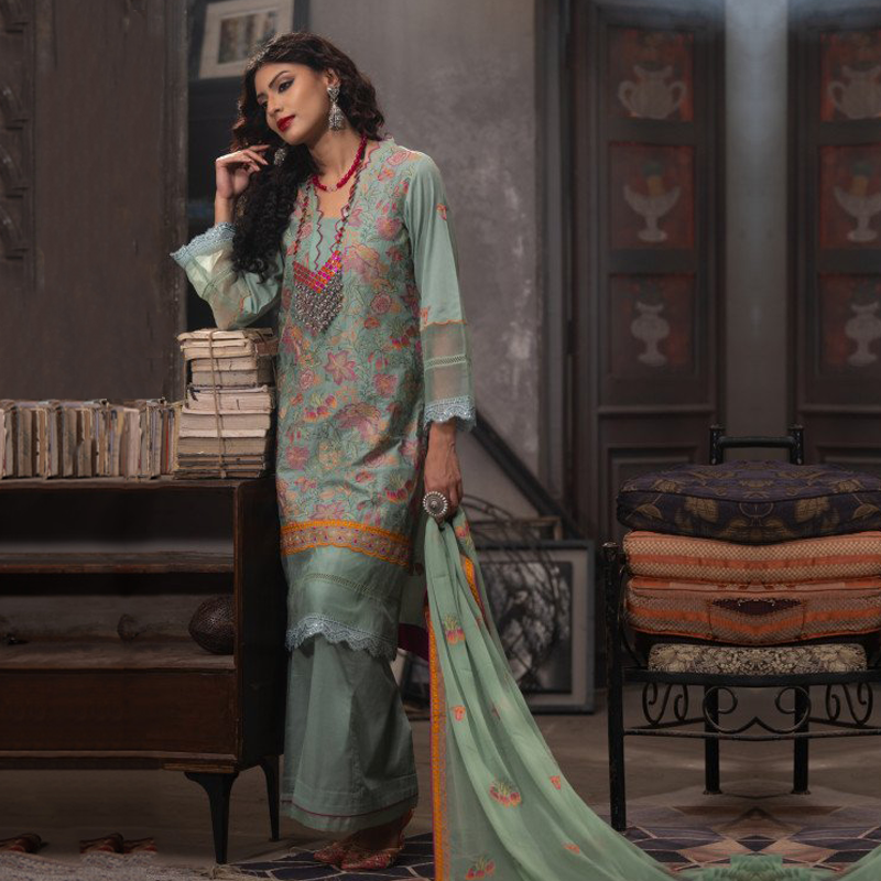 TriTex SHEHZADI Embroidered Lawn with Chiffon | SZ-2507