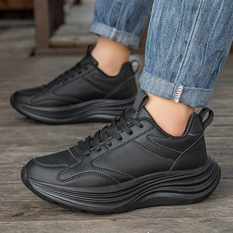 Men's Leather Shock Absorption Running Shoes