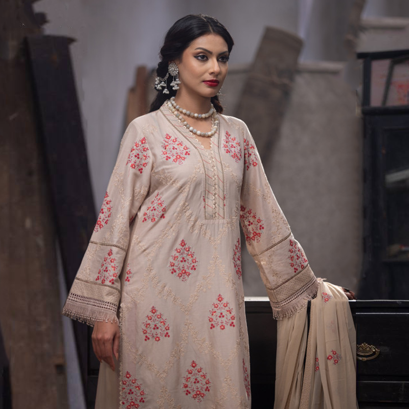 TriTex SHEHZADI Embroidered Lawn with Chiffon | SZ-2506