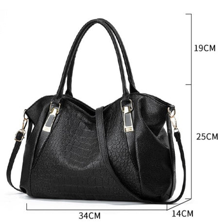 Women's Crocodile Pattern Handbag Soft Leather Big