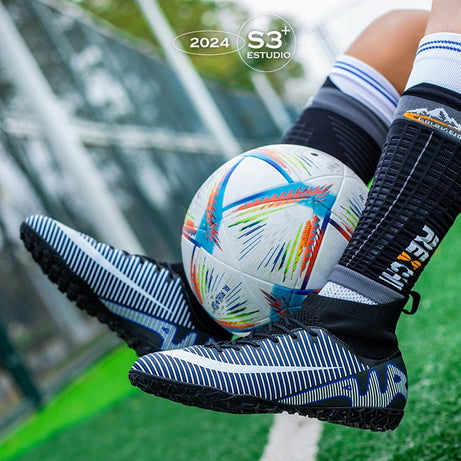 Men's Football High-Top Broken Nails Sports Shoes