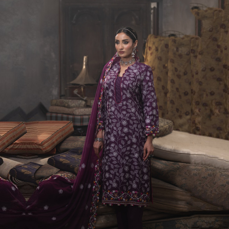 TriTex SHEHZADI Embroidered Lawn with Chiffon | SZ-2516