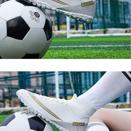 Men's Football High-Top Training Broken Nails Shoes