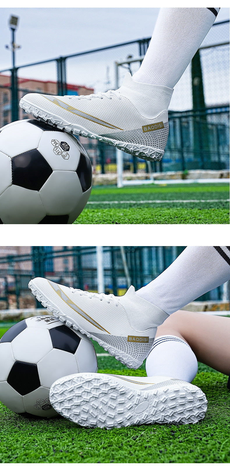 Men's Football High-Top Training Broken Nails Shoes