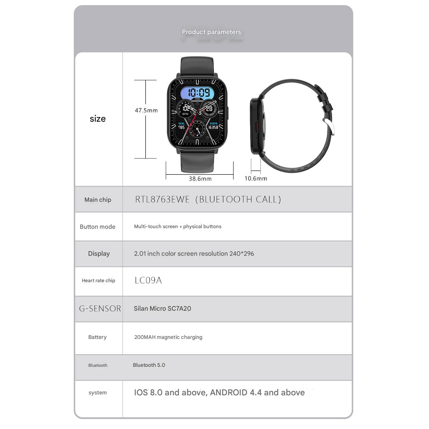 Outdoor Fashion J127 Bluetooth Call Smart Watch