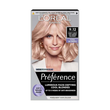Loreal Hair Color Preference - 9.12 Very Light ASH Beige Blonde