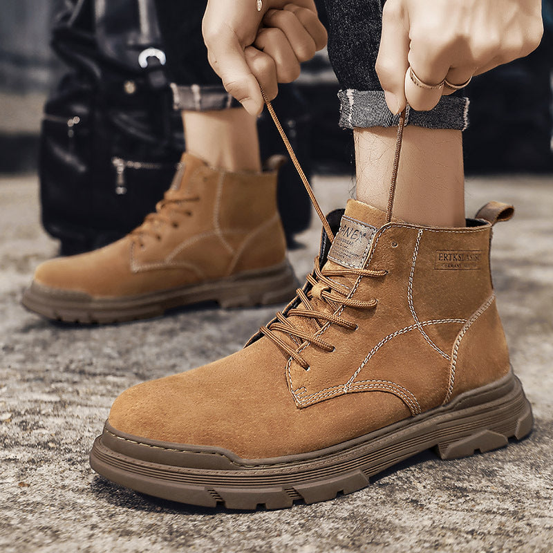 Men's Ankle Leather Western Martin Boots | Anti-Slipper Shoes