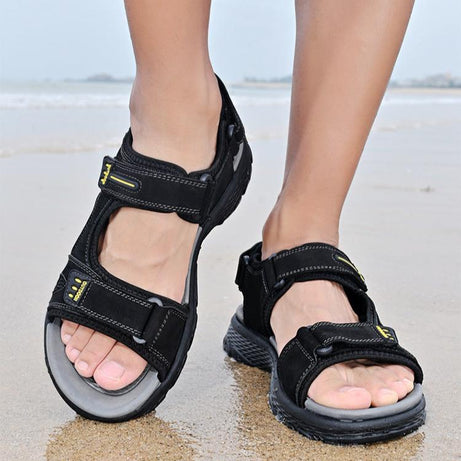 Men's Anti-Slip Soft Sole Leather Sandals | Beach Shoes & Slipper