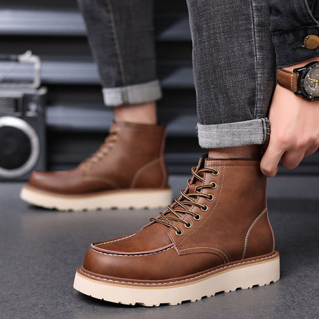 Men's Leather British Style Martin Boots | Classic Boot & Party Shoes