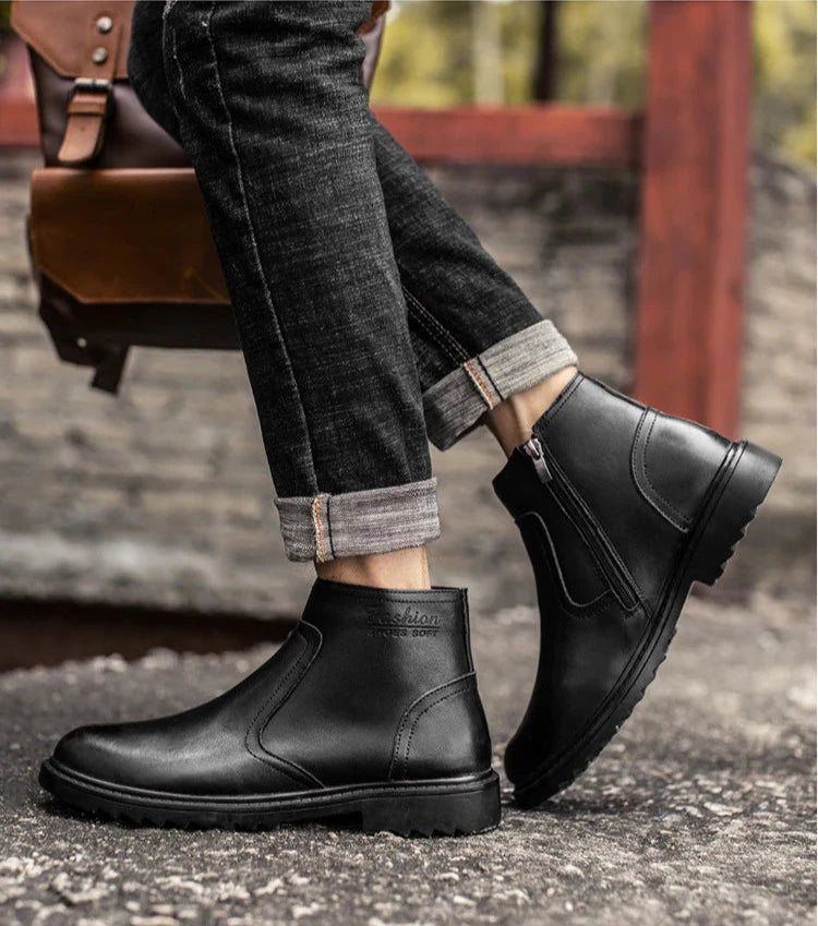 Men's Leather High - Top Casual Martin Boots | Martin Boot & Trendy Foot wear