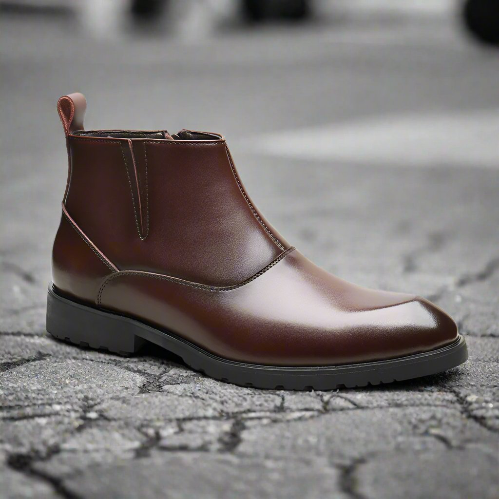 Men's Leather Zipper Chelsea Boots | Classic Boot & Party Shoes