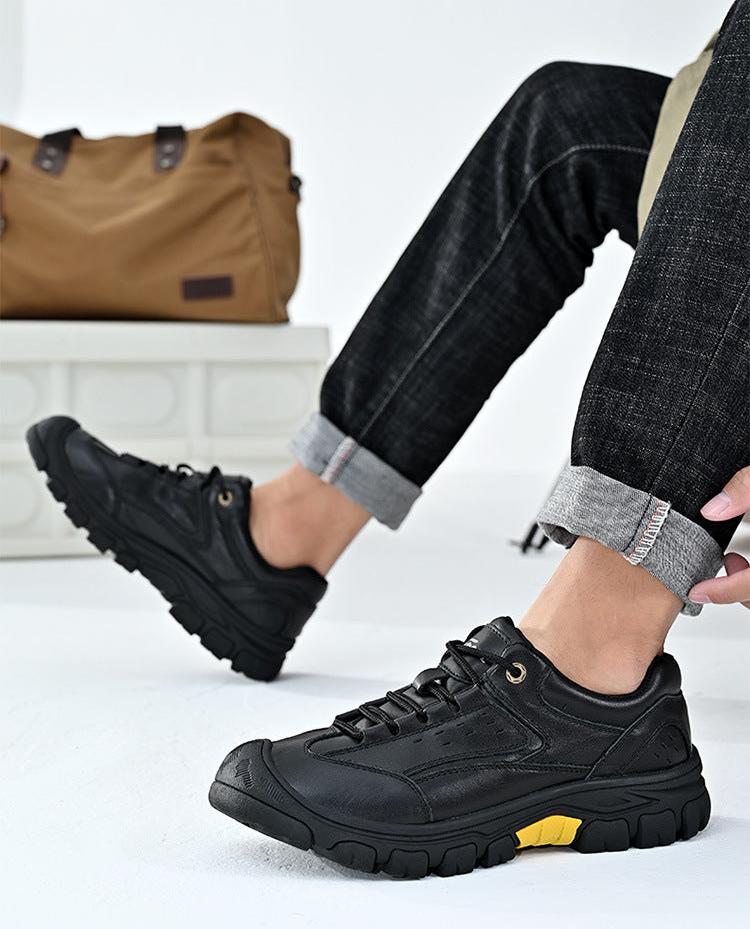 Men's Cowhide Leather Low-Top Casual Shoes