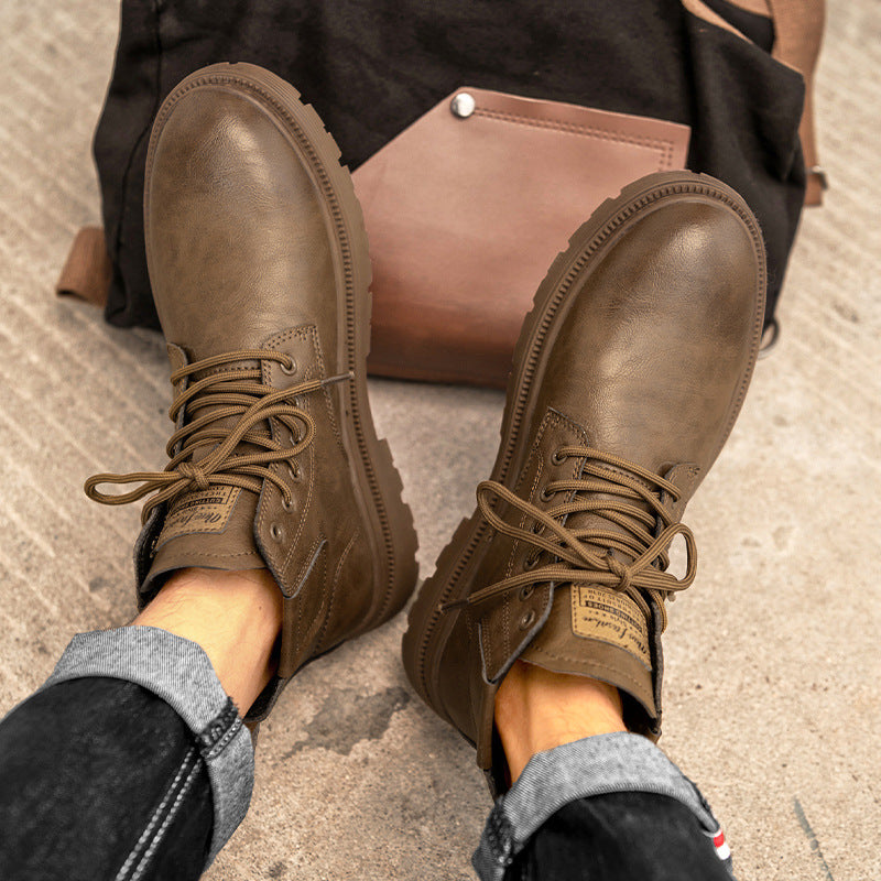 Men's Low-Top Casual Leather Martin Boots