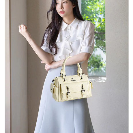 Women's Leather Trendy Shoulder Handbag