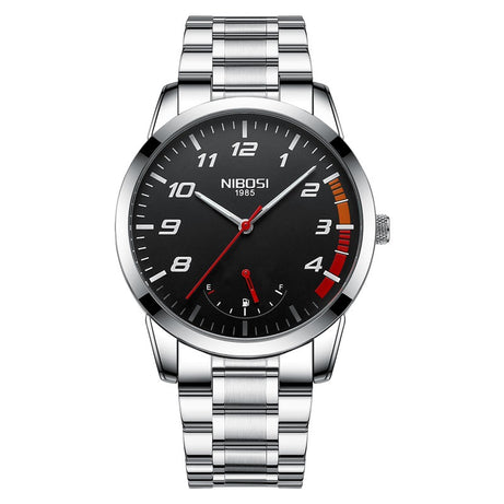 Men's Solid Steel Belt Double Snap Watch