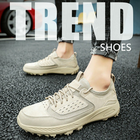 Men's Leather Breathable Casual Hiking Shoes