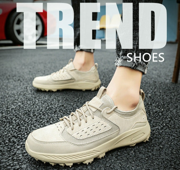 Men's Leather Breathable Casual Hiking Shoes